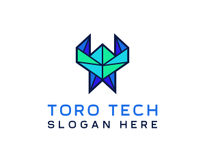 Tech Origami Pattern logo design