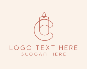 Lenten - Minimalist Letter C Candle logo design
