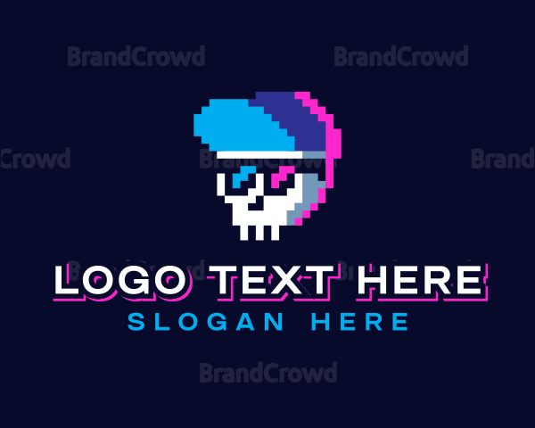 Pixelated Skull Sunglasses Logo