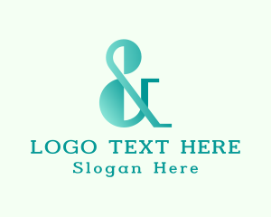 Ligature - Business Gradient Ampersand logo design