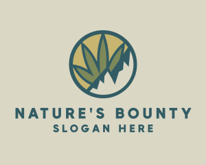 Nature Weed Mountain logo design