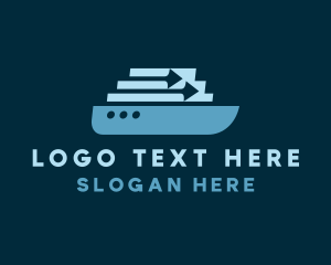 Ferry - Arrow Cargo Ship logo design