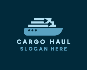 Arrow Import Cargo Ship logo design