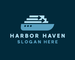 Arrow Import Cargo Ship logo design