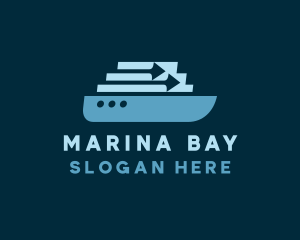 Seaport - Arrow Cargo Ship logo design