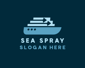 Arrow Import Cargo Ship logo design