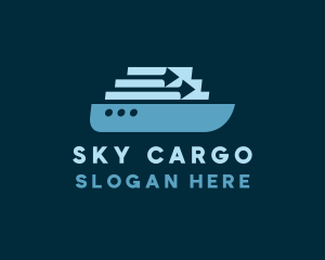 Arrow Import Cargo Ship logo design