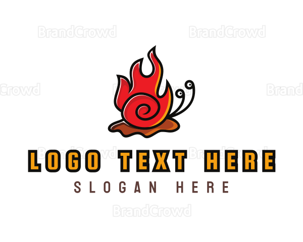 Cute Fire Snail Logo