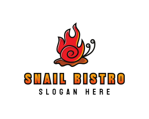 Cute Fire Snail logo design