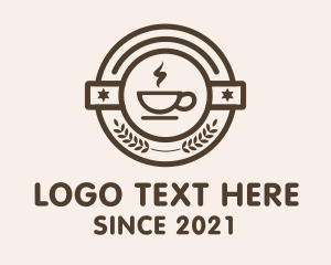 Americano - Coffee Steam Badge logo design