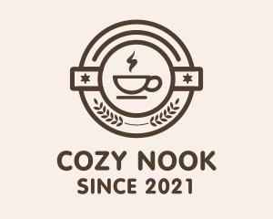 Nook - Coffee Steam Badge logo design