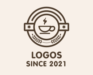 Teahouse - Coffee Steam Badge logo design