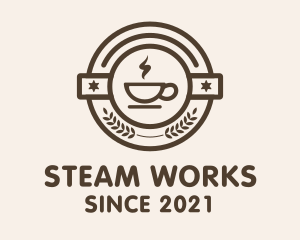 Steam - Coffee Steam Badge logo design