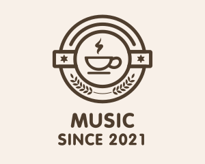 Teashop - Coffee Steam Badge logo design