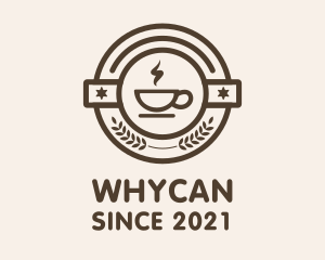 Caffeine - Coffee Steam Badge logo design