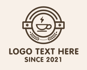 Coffee - Coffee Steam Badge logo design