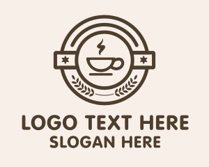 Coffee Steam Badge Logo