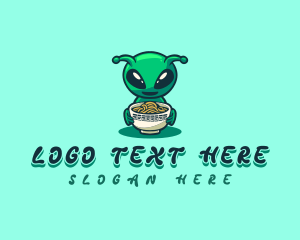 Gourmet - Alien Noodle Bowl logo design