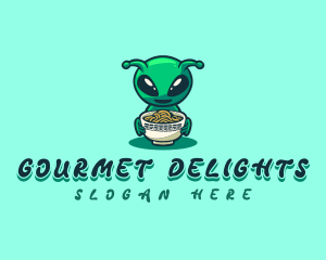 Alien Noodle Bowl logo design