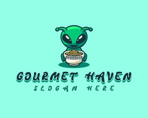 Alien Noodle Bowl logo design