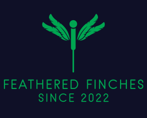 Feather Acupuncture Needle logo design