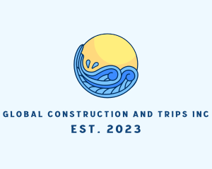 Maritime - Tropical Beach Splash logo design