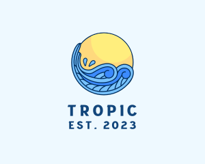 Tropical Beach Splash  logo design