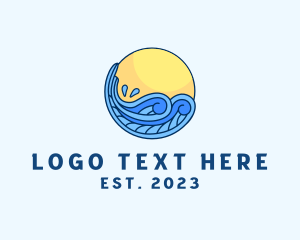 Fisherman - Tropical Beach Splash logo design