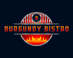 BBQ Grill Flame logo design