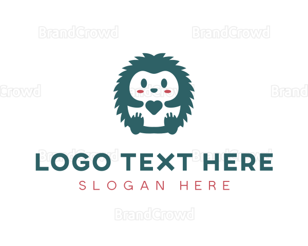 Hedgehog Cute Pet Care Logo