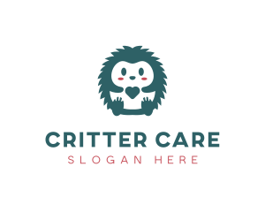 Hedgehog Cute Pet Care logo design