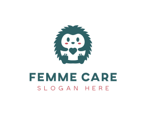 Hedgehog Cute Pet Care logo design