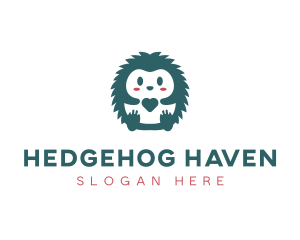 Hedgehog Cute Pet Care logo design