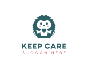 Hedgehog Cute Pet Care logo design