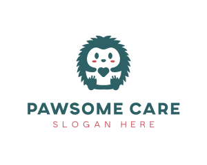 Hedgehog Cute Pet Care logo design