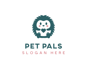 Hedgehog Cute Pet Care logo design