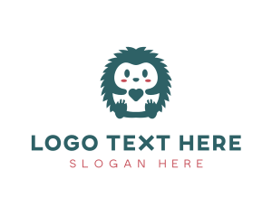 Heart - Hedgehog Cute Pet Care logo design