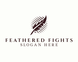 Feather Writing Pen logo design