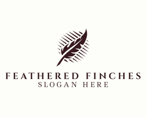 Feather Writing Pen logo design