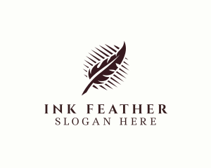 Feather Writing Pen logo design