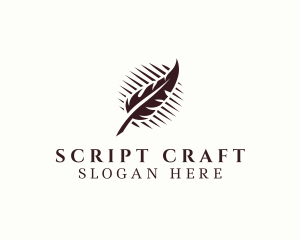 Screenwriter - Feather Writing Pen logo design