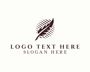 Poet - Feather Writing Pen logo design