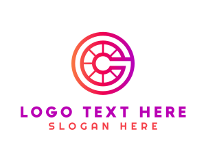 Modern Gradient Wheel Letter C logo design