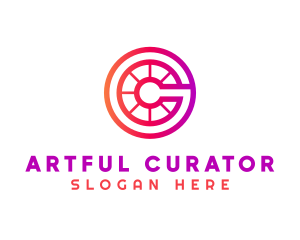 Modern Gradient Wheel Letter C logo design