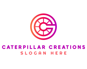 Modern Gradient Wheel Letter C logo design