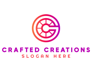 Modern Gradient Wheel Letter C logo design