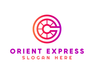 Modern Gradient Wheel Letter C logo design