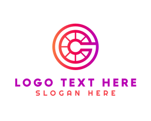 Modern Gradient Wheel Letter C Logo