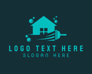 Sanitary - Squeegee House Bubbles logo design