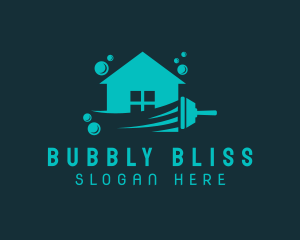 Squeegee House Bubbles logo design